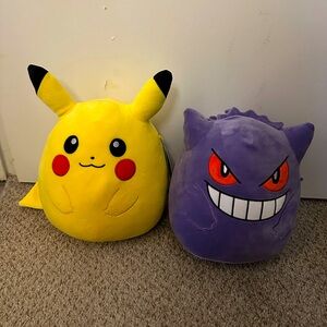 NWOT Squishmallow Pokemon Pikachu and Gengar Bundle Set 10”